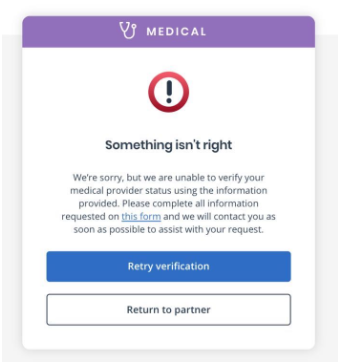 What if I am unable to verify my medical provider status? – ID.me