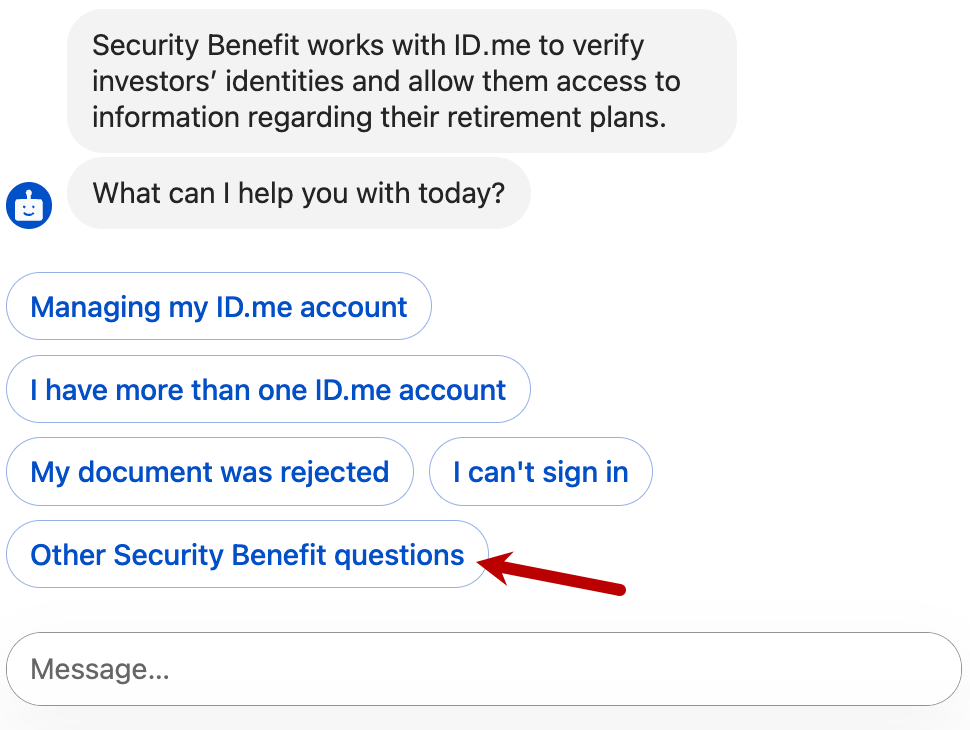Troubleshooting Security Benefit – ID.me Help Center