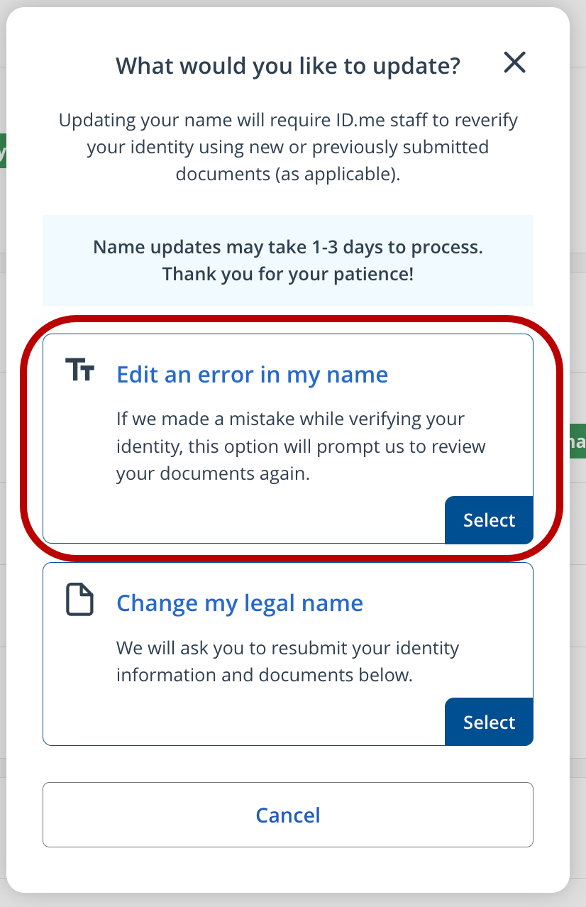 Changing your physical address – ID.me Help Center