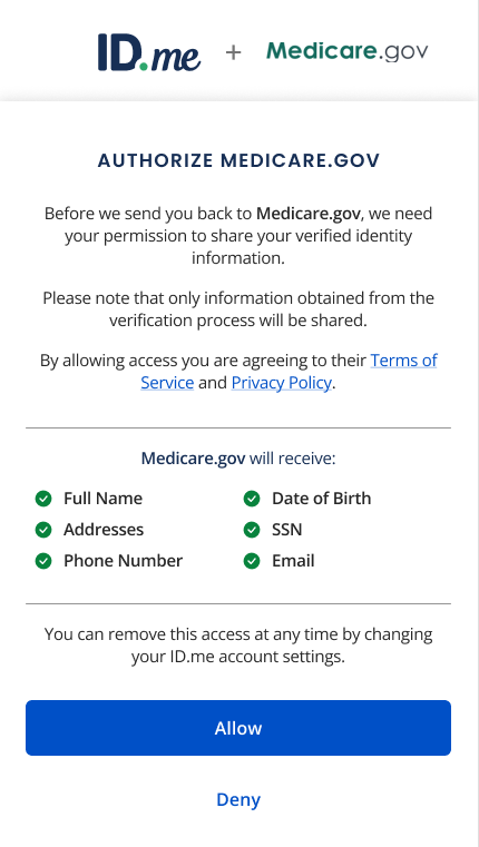 ID.me and Medicare Allow consent.png